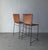 Pair of 1950s Woven Leather and Iron Bar Stools After Swift and Monell For Sale In Las Vegas - Image 6 of 9