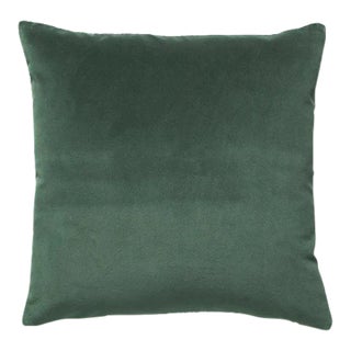 The House of Scalamandré Torino Velvet Pillow, Evergreen For Sale