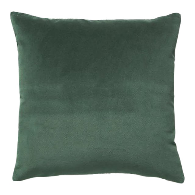 The House of Scalamandré Torino Velvet Pillow, Evergreen For Sale