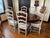 Fabulous set (6) French dining chairs. Ladder-back design provides style and strength. Six chairs provide seating for a...