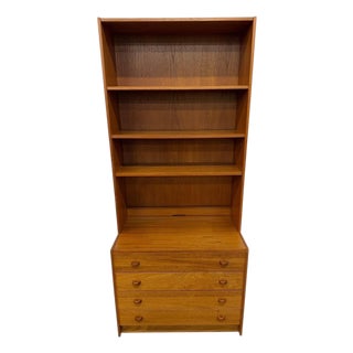 Vintage Danish Modern Domino Møbler 2-Piece Teak Bookcase For Sale