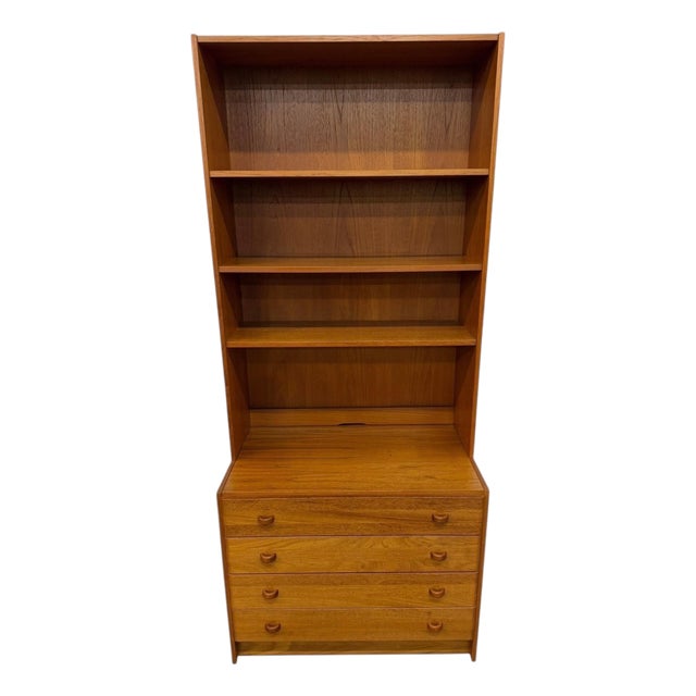 Vintage Danish Modern Domino Møbler 2-Piece Teak Bookcase For Sale