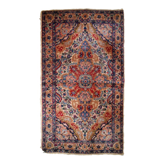 1910s, Handmade Antique Persian Kerman Rug 3.1' X 5.4' For Sale