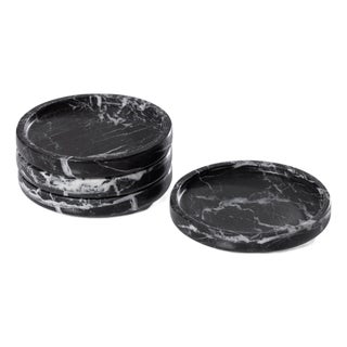Marble Coaster, Black Marquino- 4.5" For Sale