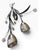 A striking vintage botanical wall sculpture featuring sculptural metal stems and leaves accented by two dimensional glass...
