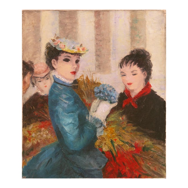 'Paris, Flower Market' by Francois Gerome, Young Mademoiselles, Gamines Des Fleurs, Jeunes Filles For Sale