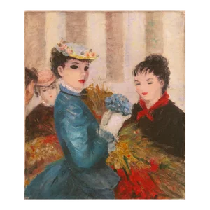'Paris, Flower Market' by Francois Gerome, Young Mademoiselles, Gamines Des Fleurs, Jeunes Filles