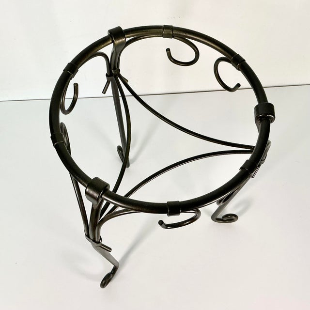 Late 20th C Vintage Brutalist Metal Plant Stand For Sale - Image 11 of 11