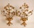 Antique French Candelabra Gold Bronze Brass Church Candelabra Opaline Glass Flowers For Sale - Image 6 of 11