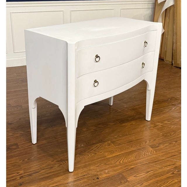 White Serpentine Two Drawer Accent Chest For Sale - Image 15 of 15
