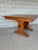 American Tom Seely Solid Oak Trestle Style Twin Leaf Extension Dining Table For Sale - Image 3 of 10