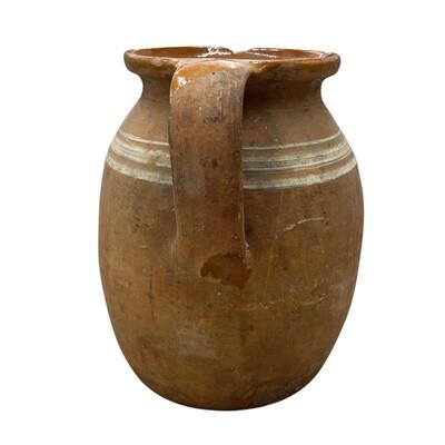 This antique one-handle terra cotta vessel from Hungary is a wonderful addition to any Farmhouse decor. The rustic pottery...