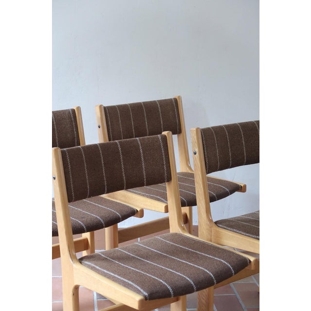 Dining Chairs in Beech and Striped Fabric from Farstrup Møbler, Denmark, 1970s, Set of 4 For Sale - Image 14 of 17