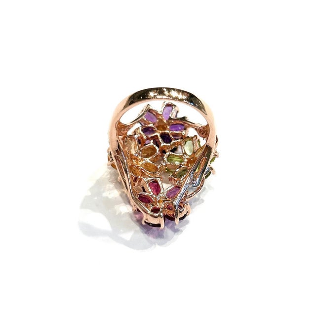 Gemstone Bochic "Capri" Amethyst, Citrine & Peridot Ring Set In 18K Gold & Silver For Sale - Image 7 of 18