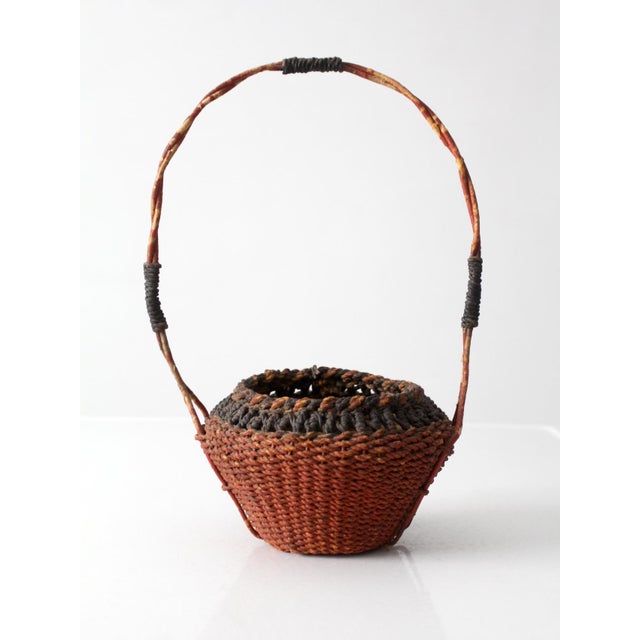 Early 20th Century Antique Southeast Asian Folk Art Basket For Sale - Image 5 of 14