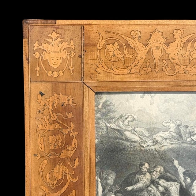 Grand Tour Antique Italian Sorrento Marquetry Picture Frame, Inlaid Wood Frame, Vintage Italian Wood Photo Frame, Grand Tour Decor For Sale - Image 3 of 7