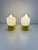 Set of 2 vintage bedside lamps in colored metal and opaline glass, 1970s Intact and in good condition, E14 lamps Height 17...