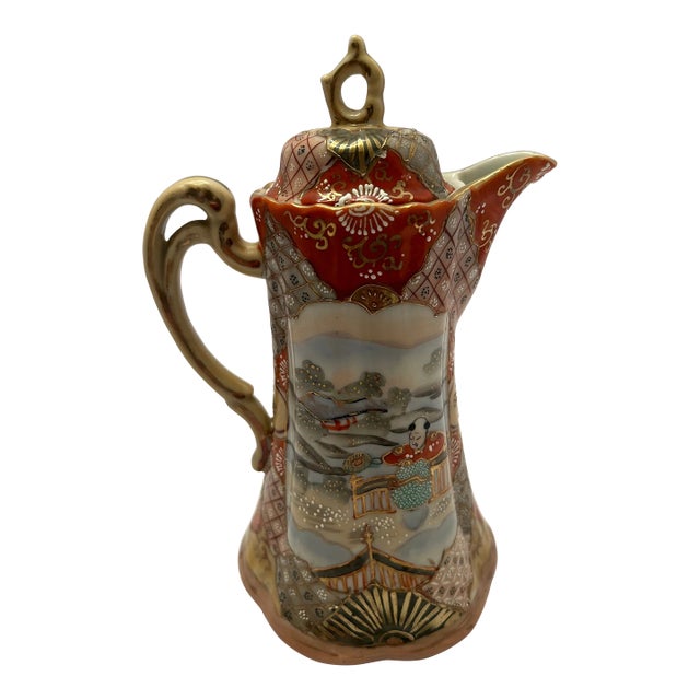 Mid 19th Century Vintage Japanese Hand Painted “Kutani” Chocolate Pot For Sale