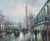 Impressionist 1970s J. Gaston Signed Painting of Paris Street Scene With Street Cars & Figures For Sale - Image 3 of 13