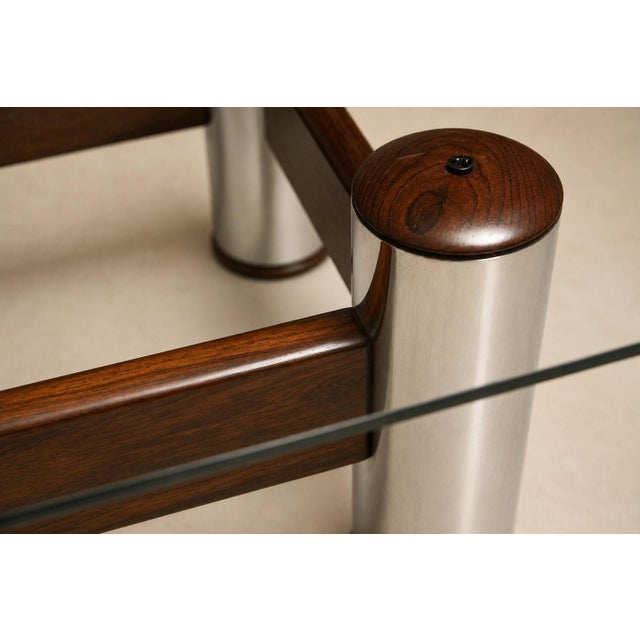 Brazilian Modern “Amelia” Coffee Table in Rosewood & Chrome-Plated Metal by Sergio Rodrigues, Brazil, 1965 For Sale - Image 14 of 17