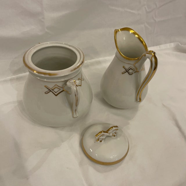 Limoges, France Mid 19th Century Old Paris Limoges Sugar & Creamer Set For Sale - Image 4 of 5