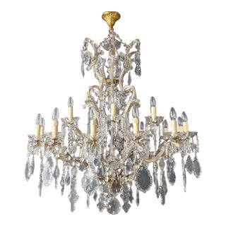 1930s Maria Theresa Crystal Chandelier Clear Glass For Sale