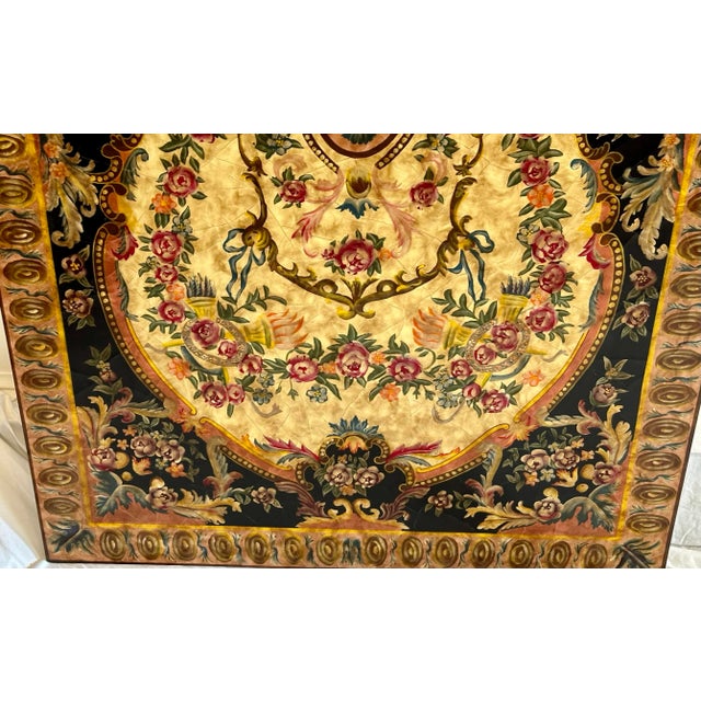 Maitland - Smith Maitland-Smith Hand-Painted Faux Tapestry Wood Wall Panel For Sale - Image 4 of 10