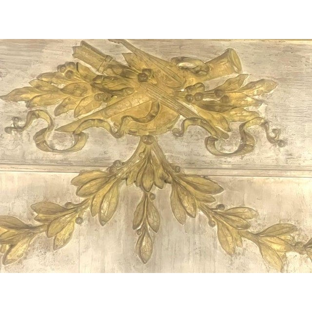Distressed Neoclassical Trumeau Mirrors, Cream & Gold, 1930s, Pair For Sale - Image 4 of 12