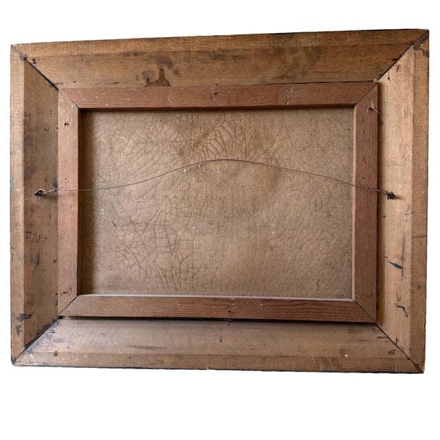 Gold Early 20th Century European Landscape Oil Painting in Ornate Gilt Frame For Sale - Image 8 of 10