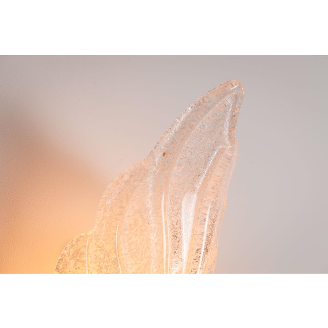 Vintage Glass Leaf Wall Lamps, 1970s, Set of 2 For Sale - Image 11 of 14