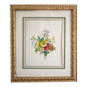 Italian Floral Watercolor Painting by Vittorio Guddittoi
