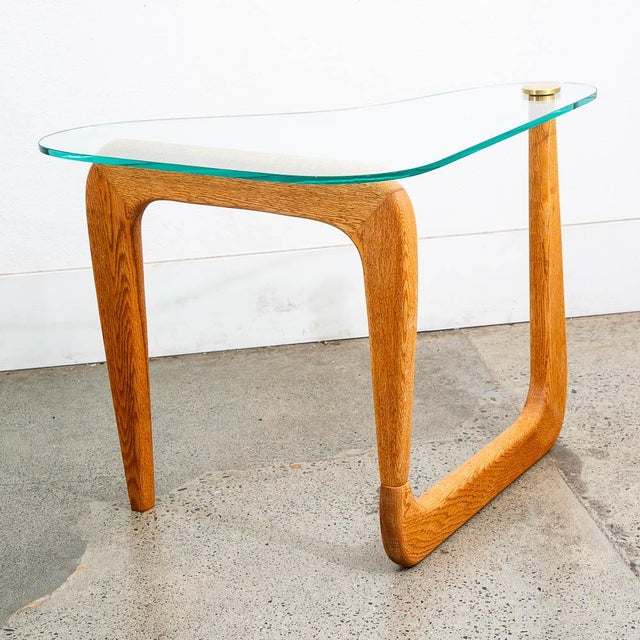 1960s Mid Century Modern Side Table Set Noguchi Style Nightstand White Oak Pair Two Nm For Sale - Image 9 of 12