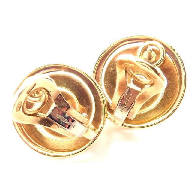 Bulgari Vintage BULGARI BULGARI 18k Yellow Gold Swirl Earrings For Sale - Image 4 of 9
