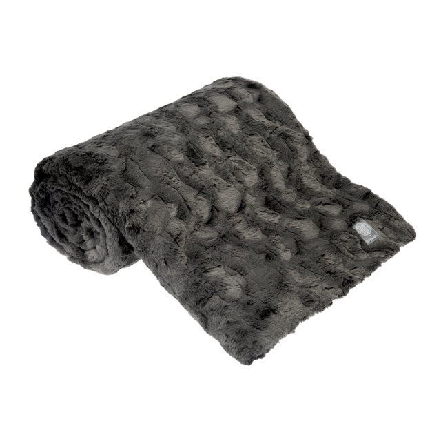 From our best-selling Plush Collection comes the double sided Charcoal Gray Faux Fur minky throw in a gentle, textured...