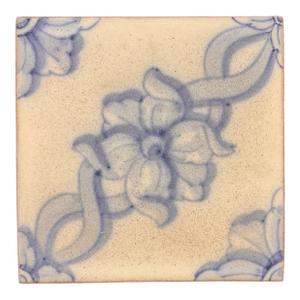 Floral Biaze Soft Blue Matte Decorative Ceramic Tile