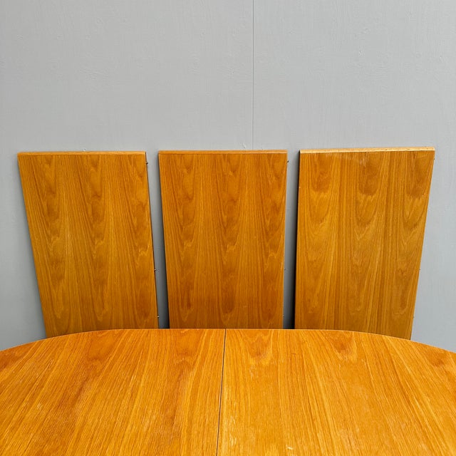 Wood Scandinavian Extendable Oval Dining Table For Sale - Image 7 of 11