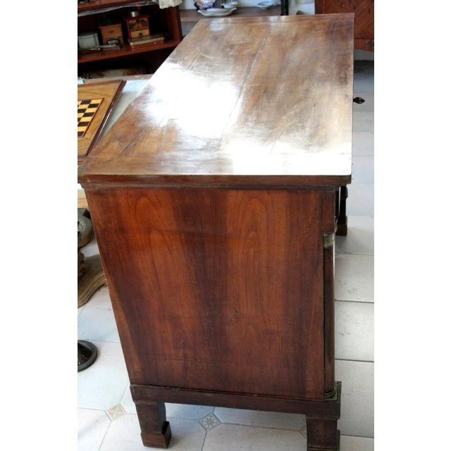 Italian Empire Chest of Drawers in Walnut with Bronze For Sale - Image 11 of 18