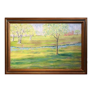 Large Bucolic Landscape With Birch Trees and River For Sale