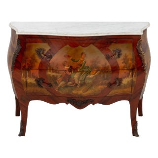 Louis XV Style Painted Kingwood Bombe Commode For Sale