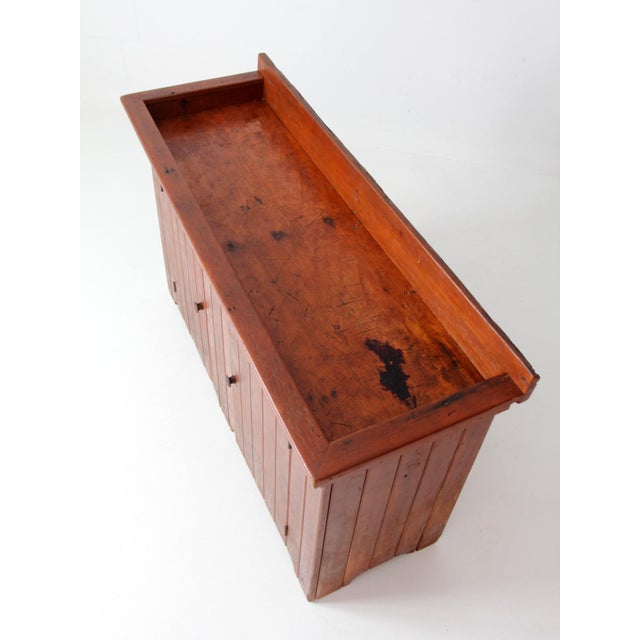 Brown Antique Primitive Wood Dry Sink Cabinet For Sale - Image 8 of 17
