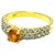 Bochic "Capri" Vintage Cognac Sapphire & Diamond Ring Set 18K Gold & Silver For Sale - Image 15 of 18