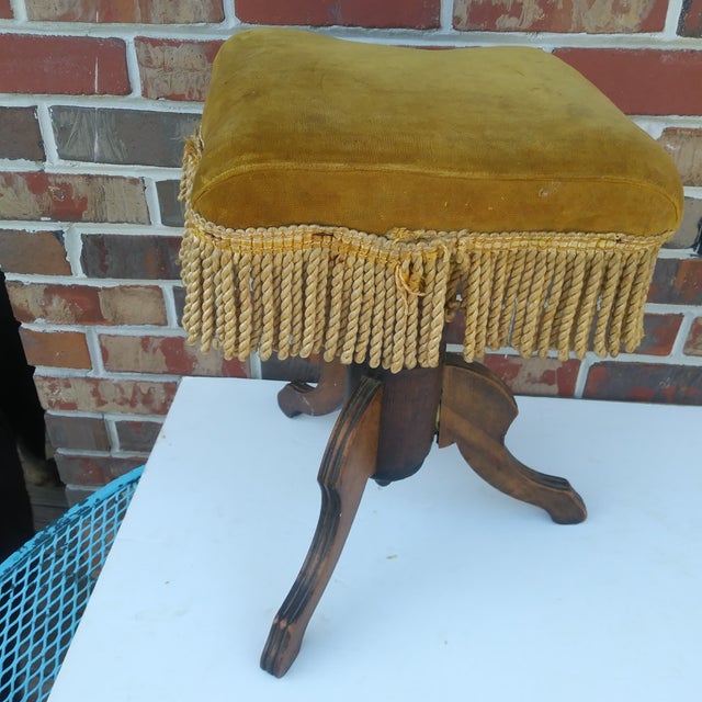 Victorian Antique Victorian Tonk Piano or Organ Stool Chicago & New York For Sale - Image 3 of 17
