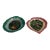 Pair of Antique Majolica Begonia Leaf Dishes - High Relief For Sale