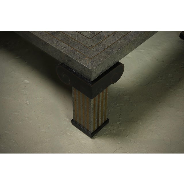 Tessellated Stone and Brass Coffee Table from Maitland Smith, 1980s For Sale - Image 10 of 12