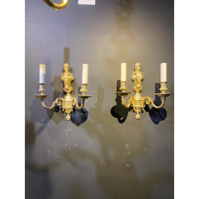 Silver 1900s Caldwell Silver Plated Cherub Sconces For Sale - Image 8 of 8