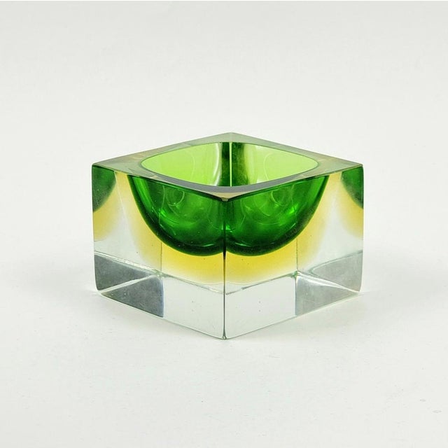 Stunning mid century modern sommero Murano glass catchall designed by Flavio Poli for Seguso Vetri d'Arte (Murano, Italy,...