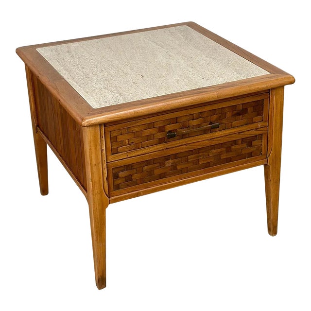 Side Table in Mixed Materials by Lane For Sale