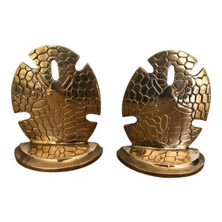 Vintage Brass Sand Dollar Bookends - Pair For Sale