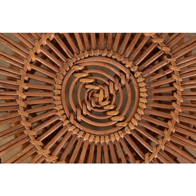 Franco Albini Mid-Century Organic Modern Italian Rattan Pouf Ottoman For Sale In South Bend - Image 6 of 10