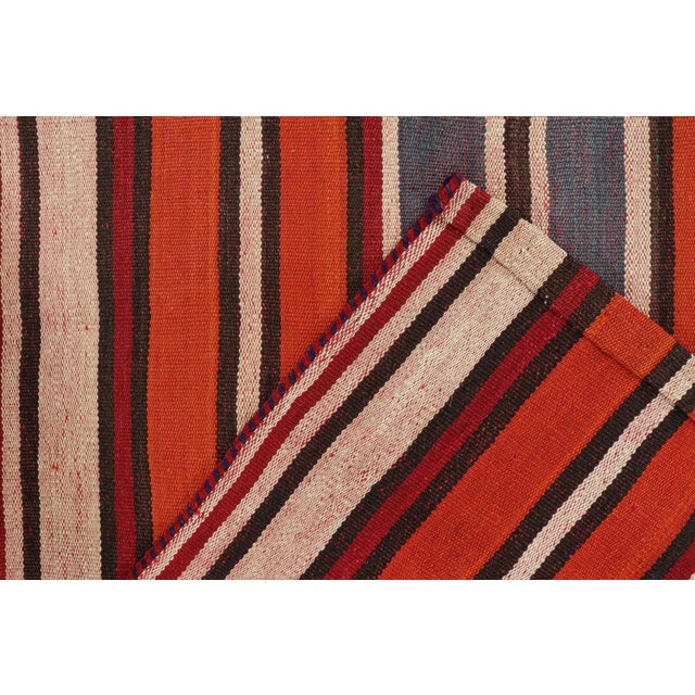 Textile 1950s Vintage Persian Kilim in Red With Polychromatic Stripes by Rug & Kilim For Sale - Image 7 of 8